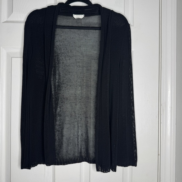 MAXMARA Sheer Open Knit Black Cardigan Made In Italy...